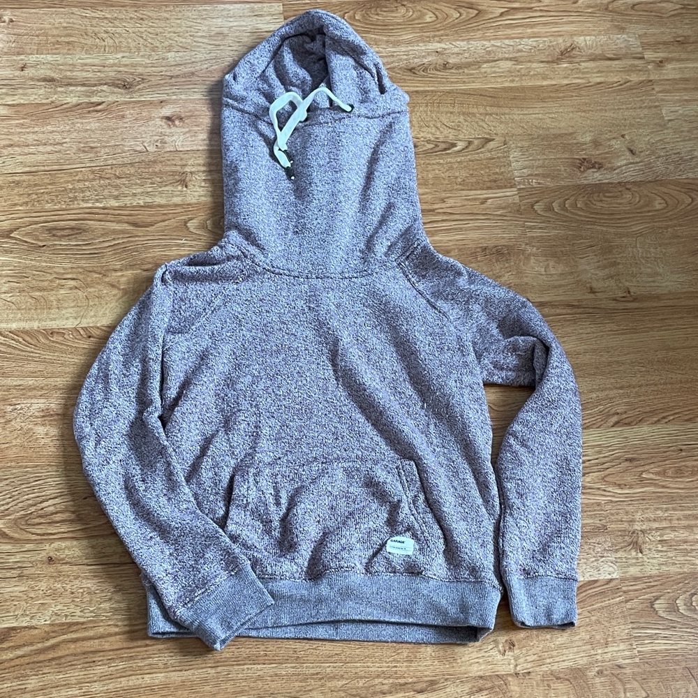 Garage Heather Maroon Hoodie Small Pullover Cozy Fleece Casual Lounge